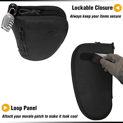 Dbtac Single Padded Pistol Bag Large (Black) + Range Bag Large For 4+ Pistol (Black), Lockable Zipper, Durable Material, Compact Design #TOP3