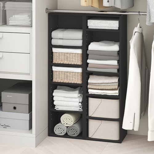 Image of Furinno PASIR 10-Tier Closet Organizers and Storage, Open Shelf, Storage Organizer, 12-Inch Width, for Closet, Bedroom, Blackwood