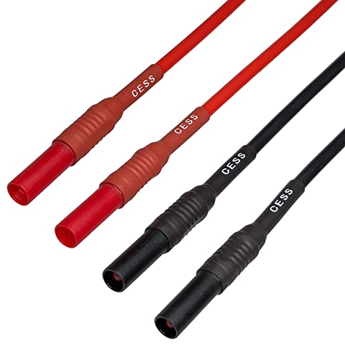 Image of CNCESS CESS-216 Safety Banana Plug Male to Male Digital Multimeter Test Leads, 12 Gauge Silicone Wire, 2 Pairs