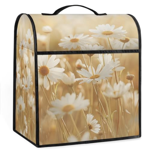Coffee Maker Cover Daisy Floral Print Kitchen Appliance Covers Small Appliance Covers Blender Cover Juicer Cover Dust Covers for Kitchen Appliances with Top Handle and Pockets,Washable,B783
