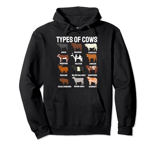 Types Of Cows Costume Cow Farm Animals Educational Sudadera con Capucha