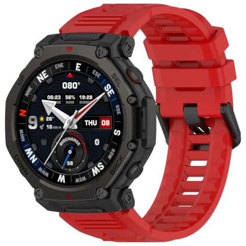 Comtax �����o���h For Amazfit T-rex 3 Pro 48mm �V���R�� �ւ��x���g �X�g���b�v �_�� �����S�n�悢 �A�N�Z�T���[