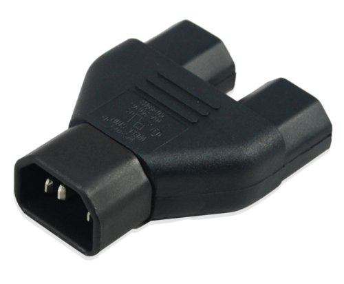 Adaptador IEC C14 Macho a dos IEC C13 Hembra miniatura 1