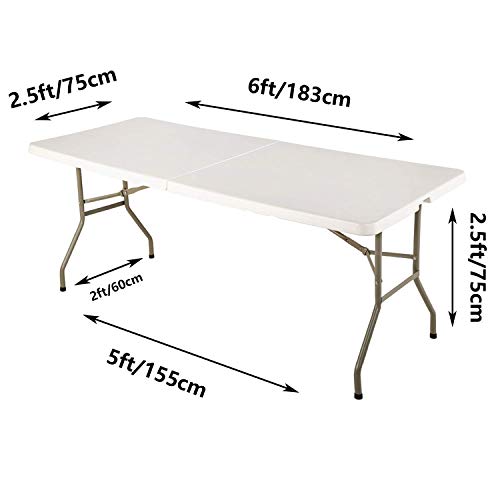 Image of FORLIFE Spandex Table Covers - 6ft Fitted Tablecloth for Rectangular Tables, Stretch Patio Cover, Universal for Wedding, Banquet, Party (Black)