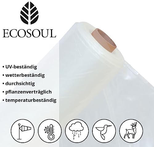 UV5 Gewächshausfolie Folientunnel 6m Breite hoch UV-stabil 200µm (0,2mm dick) Profi-Qualität! Länge: 9m Transparent