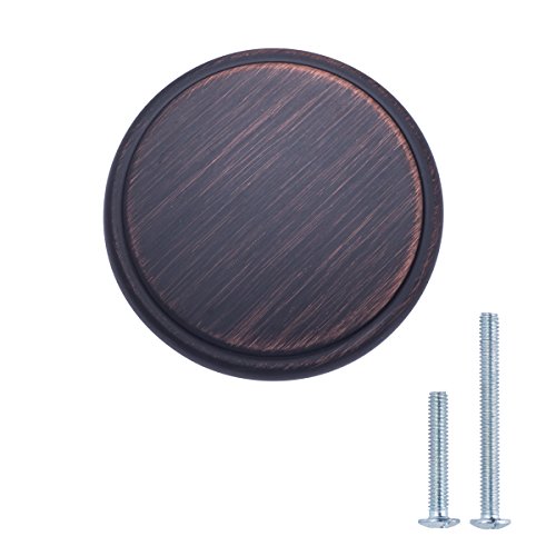 Amazon Basics Modern Wide Top Ring Cabinet Knob, 1.52-inch Diameter, Oil Rubbed Bronze, 25-Pack