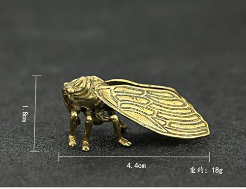 3ピース レトロ 真鍮 クリエイティブ 幸運を高める金色の蝉像 ホーム デスクトップ ティー ペット オーナメント クラフトコレクシ