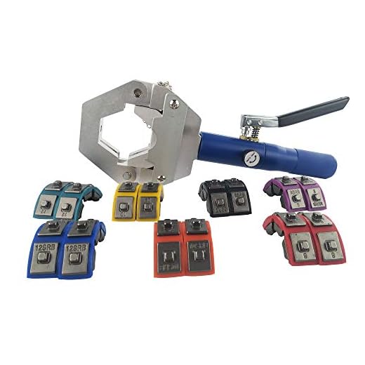 ACTECmax Hand Hydraulic Hose Crimper Handheld Manual A/C Hose Crimper Tool Kit for Air Condtioning