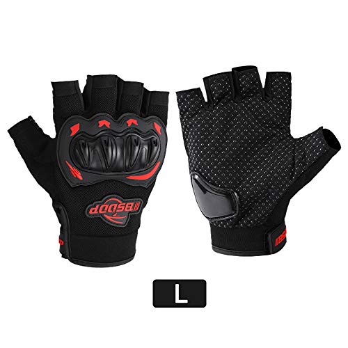 Sangmei Luvas de motocicleta masculinas de meio dedo motocicleta para escalada caminhada ciclismo bo