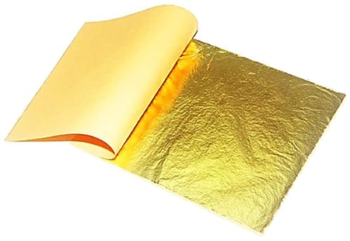 Image of 24k Pure Edible Gold Vark Golden Leaf 50MMx50MM Gold Foils 25 Sheets for Cake Sweets ayurvedic Medicine face Treatment Anti Aging spa (30)