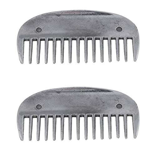 Baosity 2 peças de aço inoxidável para cavalos, escova para cuidados equestres