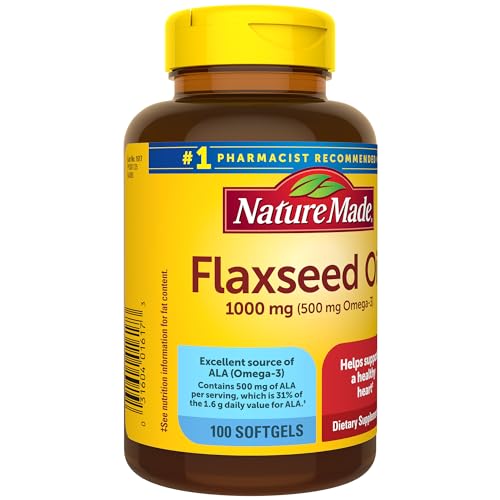 Nature Made Flaxseed Oil 1000mg Tablets, 100 Count