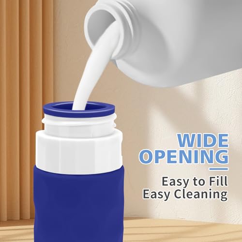 Image of Silevoler Travel Bottles for Toiletries, 4pcs Tsa Approved 3oz Travel Size Containers, BPA Free Leak Proof Premium Silicone Bottles, Refillable Liquid Squeezable Accessories W /Toiletry Bag (Blue)