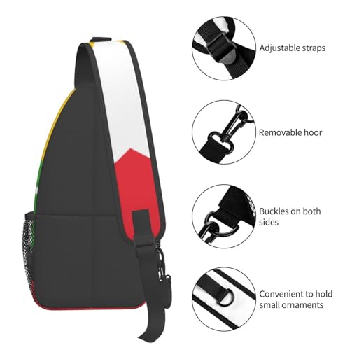 Bolso cruzado tipo sling negro para hiking y viaje miniatura 5