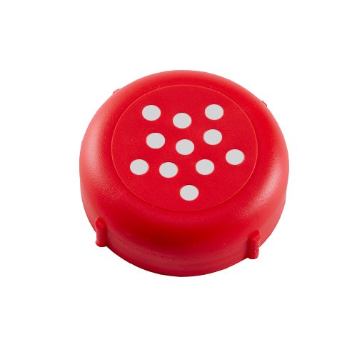 Revolutionary New 6-8 OZ Plastic Cheese Shaker Lids 1 Dozen. Rust Proof! (Red)