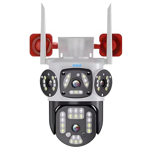 Image of XUGA Cybernautt X4H-W 4MP FHD Dual Lens WiFi Outdoor CCTV Camera | PTZ | Color Night Vision | 3 View Screen | Motion Detection | Two-Way Audio| IP66 Waterproof