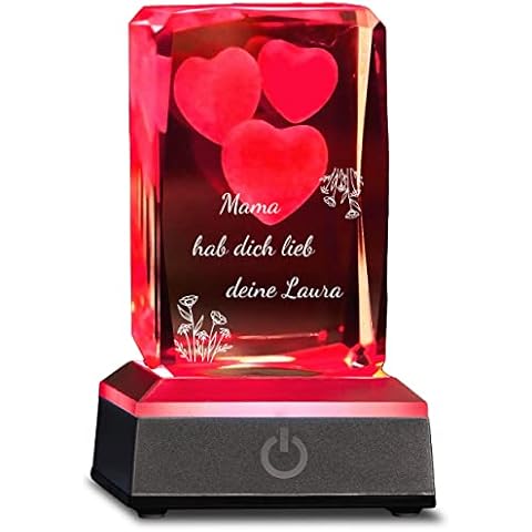 Personalisierte 3D 3 Herzen im Glas Cover