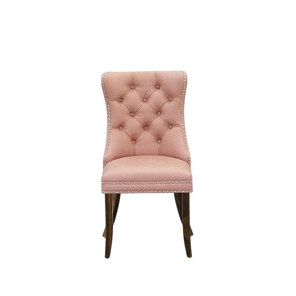 Wood Parsons Dining Chair by Furnifact – Wood, Beige Red