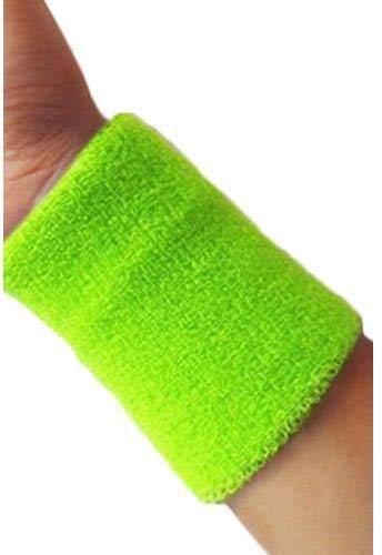 Image of Play2Fit 4 Wristband (2 Pair) Soft Sweatband for All Sport, Stretchable, Sweat Absorbent Supports Wrist Made in India (Bottle Green, 3 Inch)