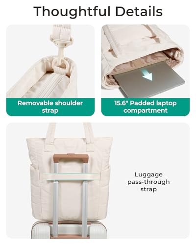 Image of BAGSMART Tote Bag for Women, Lightweight Puffy Tote Bag with Compartments Shoulder Bag Handbag for Travel, Work, Gym | Lightweight