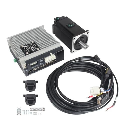 CNCTOPBAOS 750W AC Servo Motor Kit with Brake, 23-Bit Optical Encoder, 80mm Flange 3000rpm-6000rpm 2.39-7.17N.m, 220V Servo Driver Controller Kit for CNC Router, Robotics, Industrial Automation