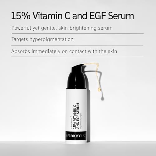 Hyperpigmentation Vitamin C Serum: Before and After Results 4 The INKEY List 15% Vitamin C and EGF Serum 1 Fl Oz, Reduces Hyperpigmentation, Rejuvenating Skin Care, Vegan Friendly, Suitable For All Skin Types