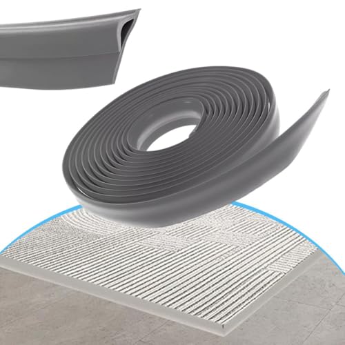 RichVibe Tira de alfombra para una transición de suelo sin costuras, compatible con 10 mm de grosor, material TPE, antideslizante y 5 m de longitud, color gris oscuro