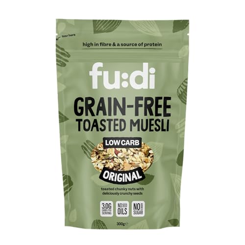 fu:di - Grain-Free Toasted Muesli (300g) Low Carb, No Added Sugar, High Protein & Fibre, Packed with Nuts & Seeds, Vegan