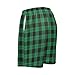 Ollabaky Pajama Shorts for Men Christmas Green Tartan Plaid Men's Pajama Bottoms Sleep Shorts Lounge Wear Pjs with Pocket, L