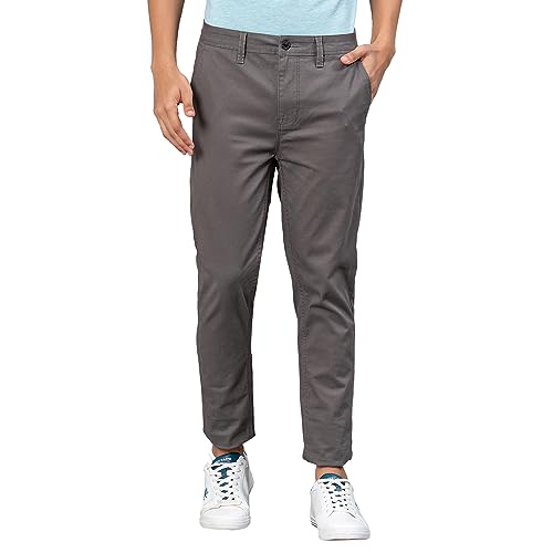 Image of Red Tape Casual Chinos for Men | Grey | Solid Woven Chinos | Skinny |Comfortable & Breathable | Durable & Moisture Absorbent | Cotton Chinos for Men