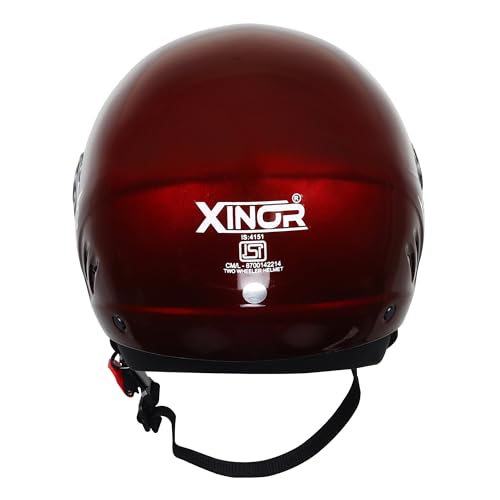 Image of Buff Open Face Helmet for Men & Women | ISI Certified is 4151 | Lightweight Bike Helmet with Clear Visor & Adjustable Strap for Scooter Motorcycle - Medium
