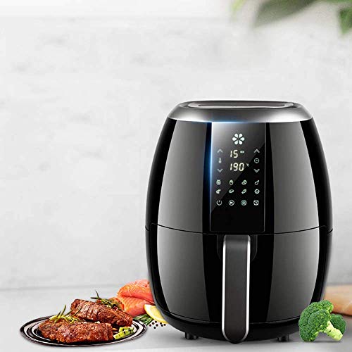 Trockenfritteuse Multifunktions-Kunststoff-Luftfritteuse LCD Vollautomatisch Nichtraucher 360 ° Heißluft-Hochgeschwindigkeitszyklus Gesunde Fritteuse Geeignet zum Grillen Braten Backen Dessert 1270W – Bild 3