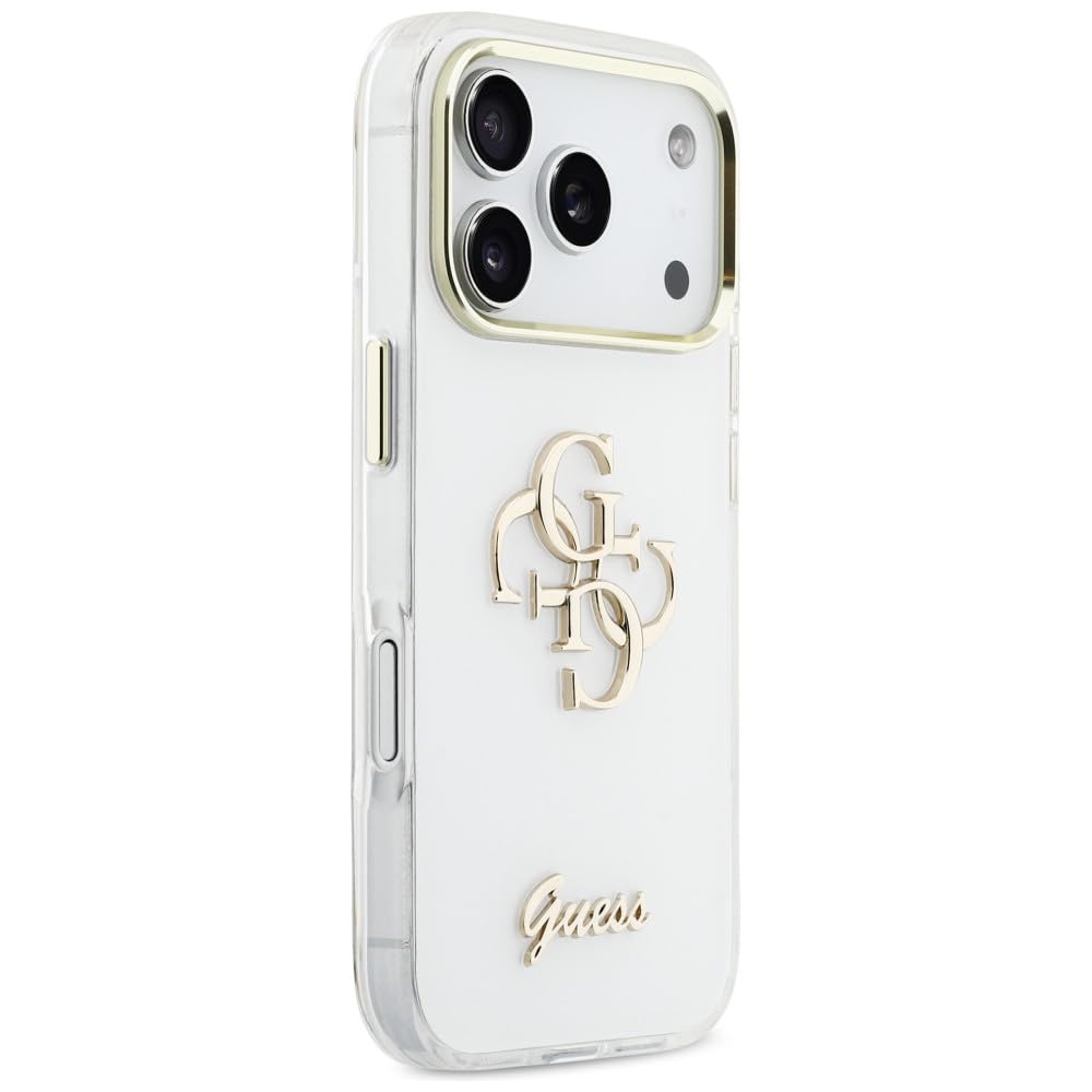 CG MOBILE Guess IML 4G Script metalowe etui do iPhone 17 Pro Max (białe)
