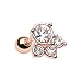 Inspiration Dezigns 18G 6mm Cartilage Tragus Earring Rose Gold Royal Majestic CZ