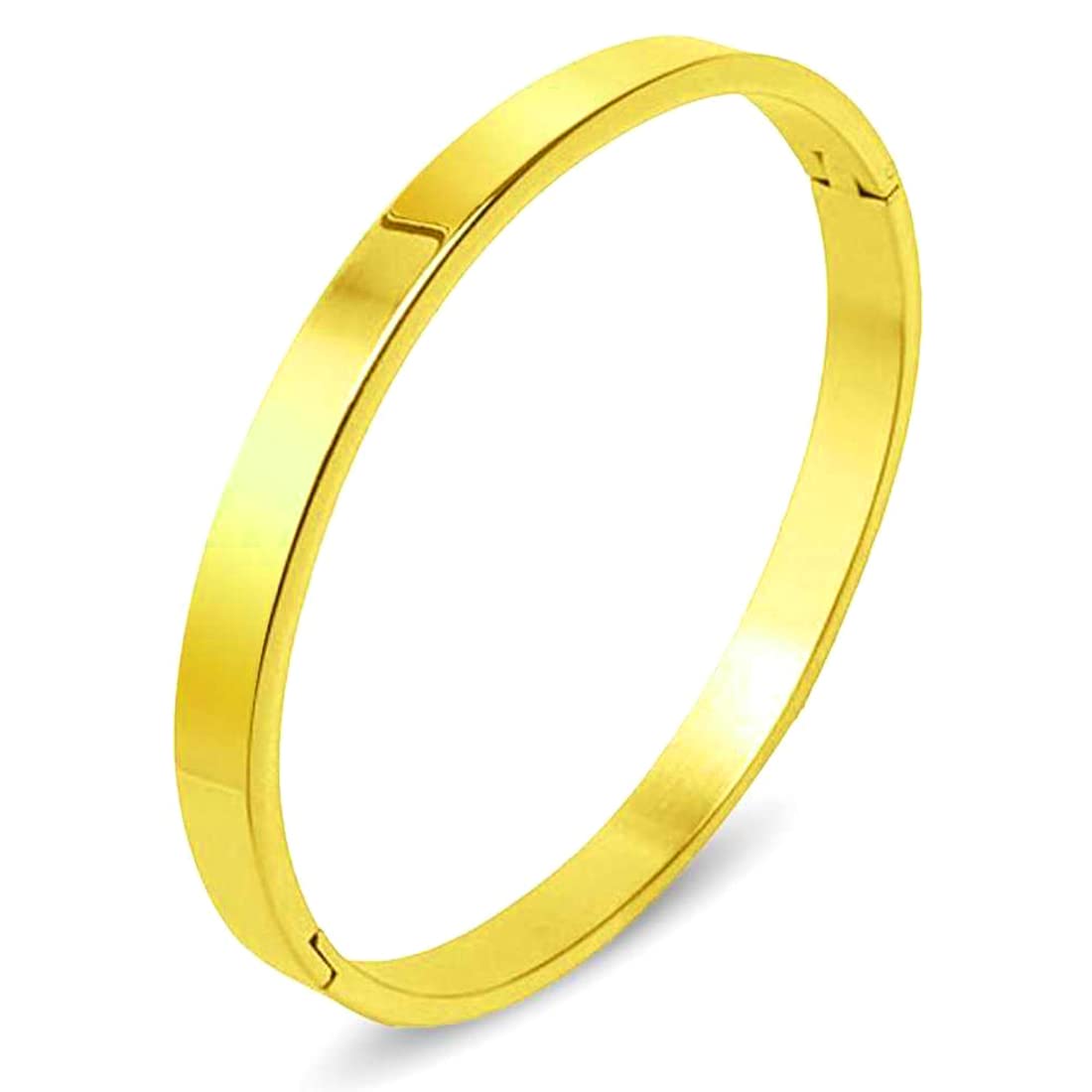 Unisex Golden Metallic Free Size Kada Bracelet Band