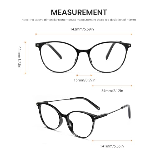Image of Cyxus Round Blue Light Glasses Women Men Retro Circular Computer Glasses Anti Blue Light Blockers Reduce Eye-strain 8185