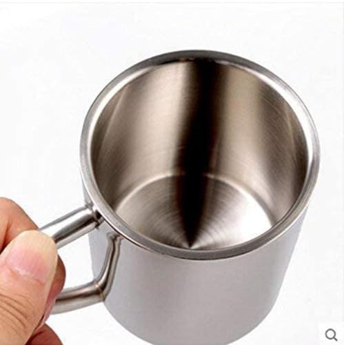 Image of Stainless Steel Coffee Mug Set of 2 | Tea Cups & Coffee Mugs 200 ml | Double wall Hot and Cold Drinks Mugs with Handle | Unbreakable Rust Proof Steel