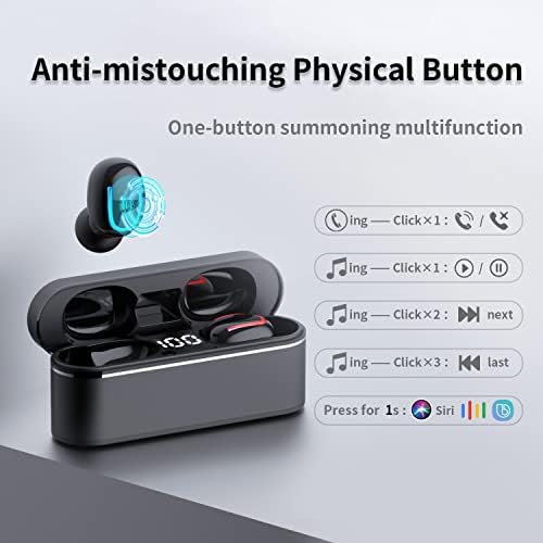 Wireless Earbuds Bluetooth 5.1 True Wireless Headphone with Microphone, Noise Cancelling Wireless Ear Buds Smallest Earbuds for Samsung, Bluetooth Headphone in-Ear Wireless Earphones