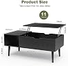 Mesita de centro elevable OLIXIS, mesa de centro de madera para sala, hogar, negro | Madera, tapa elevable, compartimento oculto, estante de almacenamiento, mesa central, hogar, sala, oficina 4