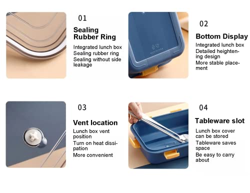 Image of 3 Compartment Leak Proof Insulated Stainless Steel BPA Free Insulated Lunch /Tiffin Boxes with Removable Inner Plate for Women Men Office, Kids School,Tiffin Box,Lunch Box (3 Compart Multicolor)