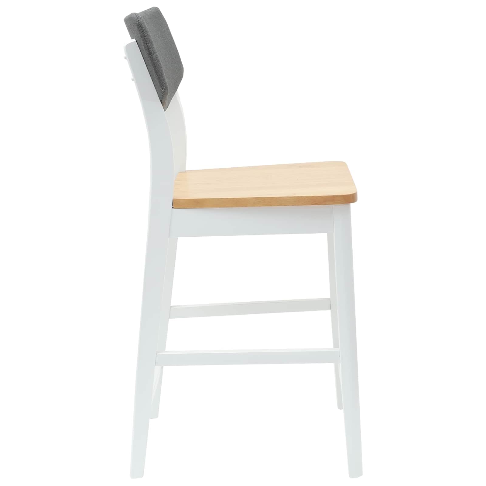 Esszimmerstühle 2er Set Weiß 48 x 49 x 95 cm Massives Gummiholz | Ergonomisch geformter Sitz, quadratische Beine, pflegeleicht mit feuchtem Tuch, nur für Innenräume