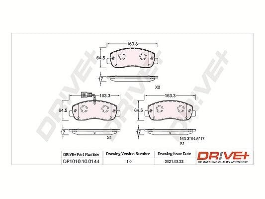 Plaquettes de freins avant anti-bruit avec signal d'usure pour Opel Movano B et Master