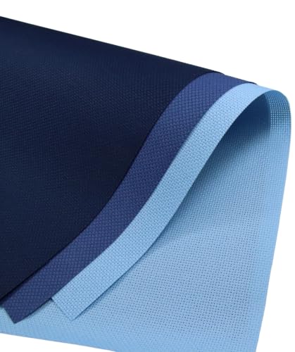 Image of KCS 3 pc of 15 inch x 18 inch(38cmx45cm) 14 Count Cross Stitch Cotton Aida Cloth Needlework Rolled Fabric Box,14CT,Light Blue+Jeans Blue+Navy Blue