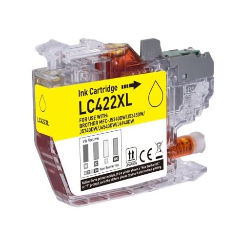 Inkpro Cartucho de tinta compatible con Brother LC-422 XL Y amarillo para MFC-J5340, MFC-J5345, MFC-J5740, MFC-J6540, MFC-J6590, MFC-J6940