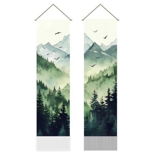 Tapisserie de paysage naturel en tissu texturé pour décoration murale chic