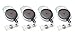 Carabiner Badge Holder Reels, Clip On Retractable ID Card Keychain, 4 Black Translucent Clips With Vinyl Cord, By ToNic Innovation