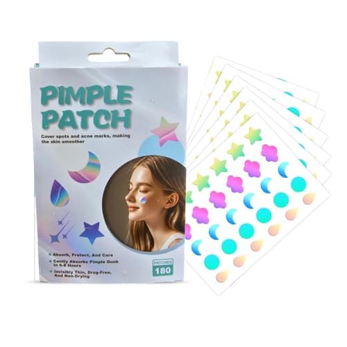 PIPALIYA Pimple Patch | Cute Acne Patches for Pimples | Hydrocolloid Spot Cover Stickers | Absorbs Gunk in 6-8 Hrs | Waterproof, Invisible, Non-Drying Acne Care (Multicolor) (180-Patch)-image-18