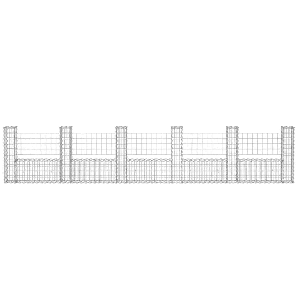 vidaXL Gabione U-Form Stahl 570x20x100cm Steinkorb Drahtkorb Mauersteinkorb