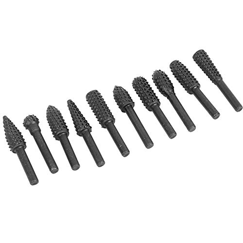Set de 10 fresas de carburo para madera 1/4 pulg. vástago miniatura 6