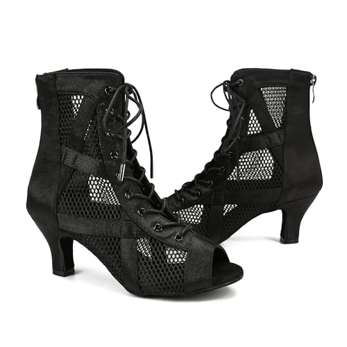 YYTing Women Ballroom Latin Salsa Dance Shoes Performance 2.5 and 3.5 inch Heel Footwear3